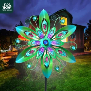 Putuo Décor Solar Wind Spinners With Lights
