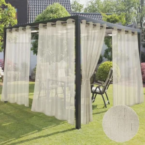 4 Panels Outdoor Sheer Linen Curtains