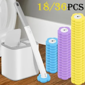 Toilet Brush With Disposable Replacement Head Kit