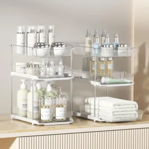 2 Sets of 3-Tier Bathroom Under Sink Organizers and Storage