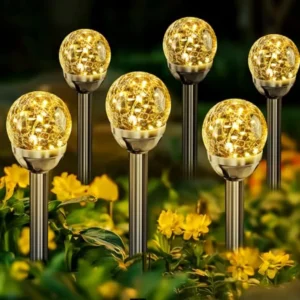 Solar Garden Cracked Glass Ball Lights