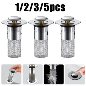 Pop-Up Bathroom Sink Stopper with Hair Catcher
